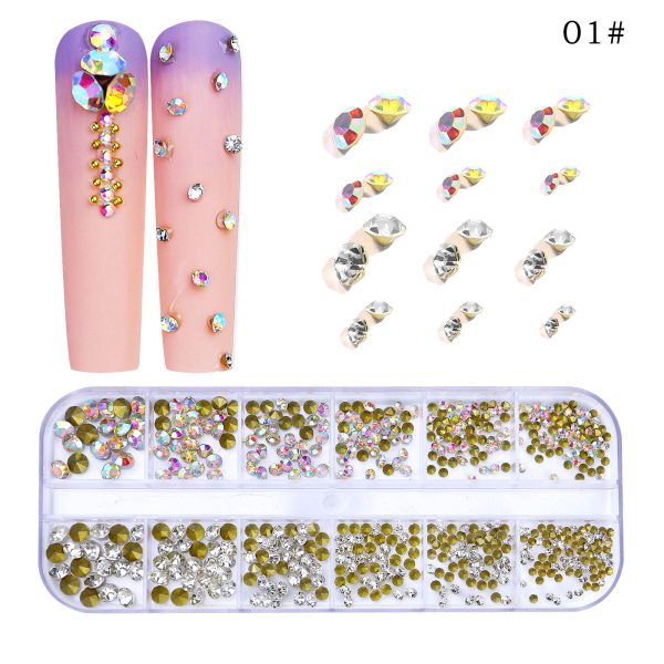 12 Grid Glass Nail Art Accessories
